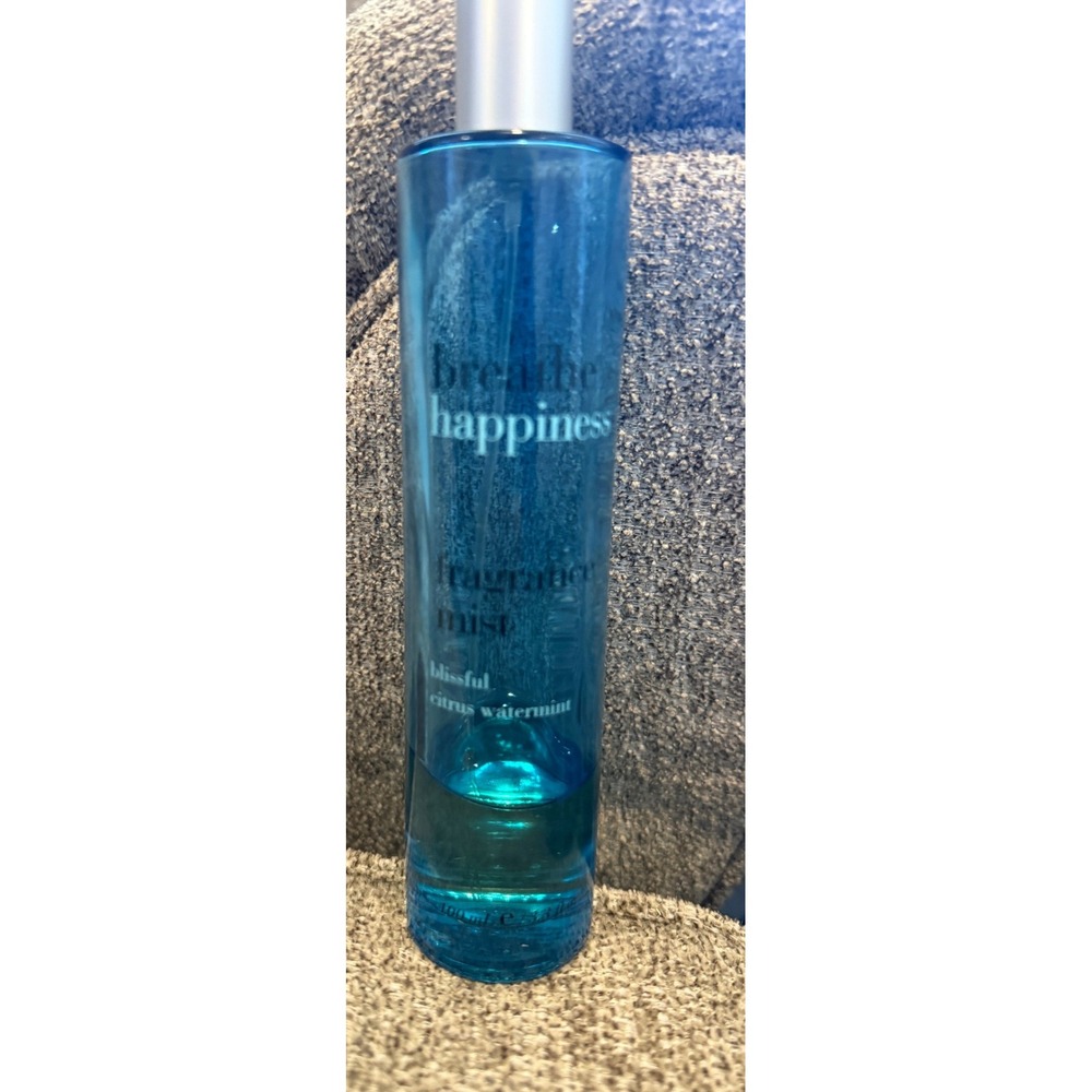 Breathe Happiness Fragrance Mist‎ Blissful Citrus Watermint  3.3oz Blue Bottle